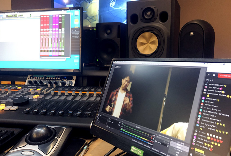 スタジオライブ演奏生配信の様子